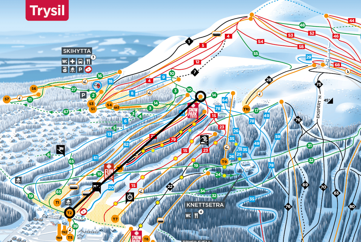 Ski map of Trysil
